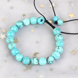 Turquoise Beads Stone Bracelet Adjustable Braided Rope Bangle