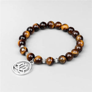 8mm Natural Stone Bracelet Men Women Tiger Eye Agates Beads Charm Bracelets