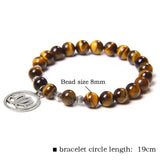 8mm Natural Stone Bracelet Men Women Tiger Eye Agates Beads Charm Bracelets