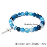 8mm Natural Stone Bracelet Men Women Tiger Eye Agates Beads Charm Bracelets