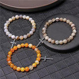 8mm Natural Stone Bracelet Men Women Tiger Eye Agates Beads Charm Bracelets