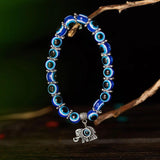 Evil Eye Lucky Beaded Bracelet Owl Elephant Turtle Bangle Chain