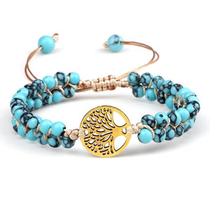 Tree of Life Charm Bracelets Natural Stone Beads Healing Yoga Bracelet