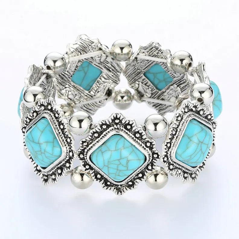 Boho Stretch Bracelet Beads Elastic Vintage Statement Jewelry