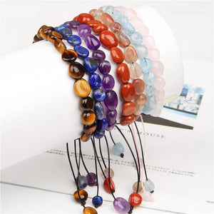 Natural Stone Bracelet Amethyst Aquamarine Rose Quartz Women Wristband Jewelry