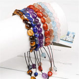 Natural Stone Bracelet Amethyst Aquamarine Rose Quartz Women Wristband Jewelry