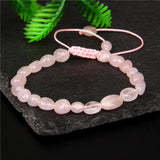 Natural Stone Bracelet Amethyst Aquamarine Rose Quartz Women Wristband Jewelry