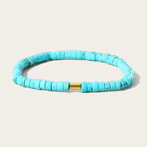 YACHAN Beaded Bracelets Women Turquoise Stone Stainless Steel Plated Jewelry