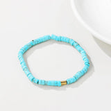 YACHAN Beaded Bracelets Women Turquoise Stone Stainless Steel Plated Jewelry