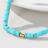 YACHAN Beaded Bracelets Women Turquoise Stone Stainless Steel Plated Jewelry