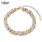 Stainless Steel Beaded Bracelets Jewelry For Women Girls