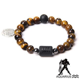 Zodiac Signs Tiger Eye Stone Bracelet Constellation Charm Bracelet