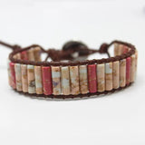 Boho Charm Chakra Tube Beads Leather Wrap Bracelet Gift