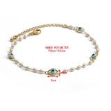 Adjustable Simulated Pearl Beaded Bracelet Evil Eye Charm Bracelet