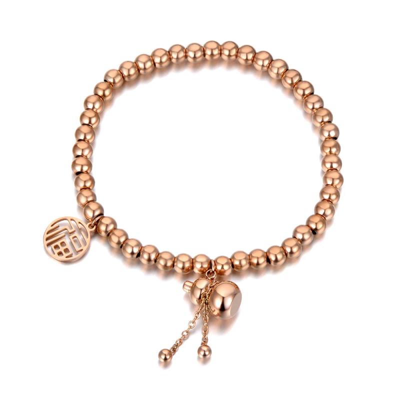 Ethnic Chinese Style Good Luck Gourd Charm Bracelet