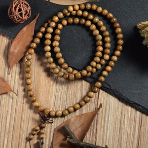 Tibetan Buddhist Green Sandalwood Prayer Malas Wooden Beaded Necklace Bracelets