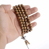 Tibetan Buddhist Green Sandalwood Prayer Malas Wooden Beaded Necklace Bracelets
