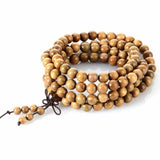 Tibetan Buddhist Green Sandalwood Prayer Malas Wooden Beaded Necklace Bracelets