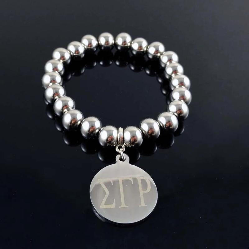 Greek Sorority Beaded Bangle Bracelet Charm Bracelet