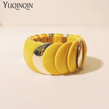 Wide Link Beads Bangles Resin Chain Bracelet Women