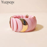 Wide Link Beads Bangles Resin Chain Bracelet Women