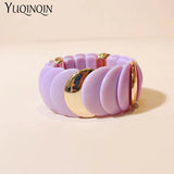 Wide Link Beads Bangles Resin Chain Bracelet Women