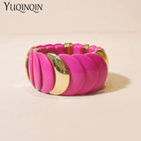 Wide Link Beads Bangles Resin Chain Bracelet Women
