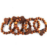 African Map Beaded Wooden Bracelets for Men