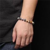 10mm Matte Natural Stone Bracelet Space Series Round Bead Unisex Jewelry