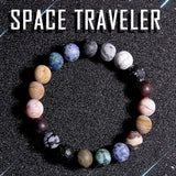 10mm Matte Natural Stone Bracelet Space Series Round Bead Unisex Jewelry