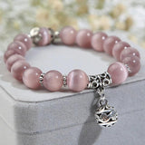 10mm Green Purple Crystal Cat's Eye Stone Beads Women's Bracelets