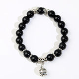 10mm Green Purple Crystal Cat's Eye Stone Beads Women's Bracelets