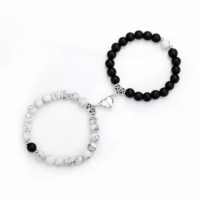 Howlite Beads Couple Bracelet Distance Stone Jewelry