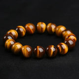 Natural Stone Tiger Eye Bracelet 8mm Unisex Buddha Beaded Meditation Yoga