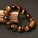 Natural Stone Tiger Eye Bracelet 8mm Unisex Buddha Beaded Meditation Yoga
