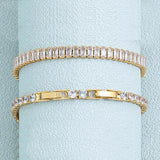 Cubic Zircon Tennis Bracelet Stainless Steel Crystal Chain Women Party Jewelry