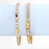 Cubic Zircon Tennis Bracelet Stainless Steel Crystal Chain Women Party Jewelry