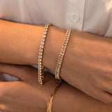 Cubic Zircon Tennis Bracelet Stainless Steel Crystal Chain Women Party Jewelry