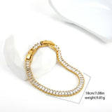 Cubic Zircon Tennis Bracelet Stainless Steel Crystal Chain Women Party Jewelry