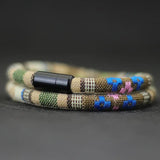 Boho 6mm Farbic Magnetic Bracelet Ethnic 2 Layer Mens Wristband Bracelet