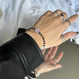 Kpop Ateez San Flower Bead Bracelet for Women 90s Y2k Bangle