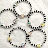 Kpop Ateez San Flower Bead Bracelet for Women 90s Y2k Bangle
