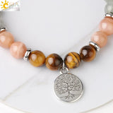 CSJA Tree of Life Charms Bracelet Tiger Eye Labradorite Stress Healing