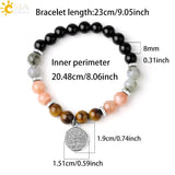 CSJA Tree of Life Charms Bracelet Tiger Eye Labradorite Stress Healing