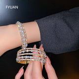 Geometric Rhinestone Pearl Bracelet for Women