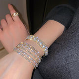 Geometric Rhinestone Pearl Bracelet for Women