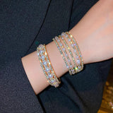 Geometric Rhinestone Pearl Bracelet for Women