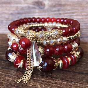 Boho Crystal Woven Bracelet for Women