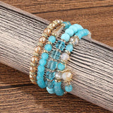 Boho Crystal Woven Bracelet for Women