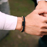 Vintage Coconut Bead Protection Bracelet Set, 2Pcs